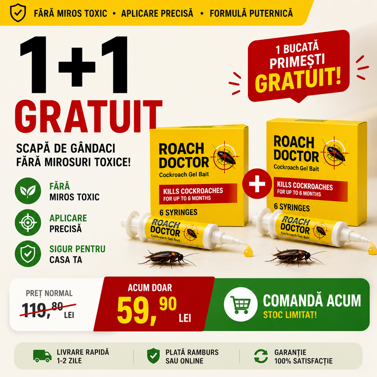 Gel Profesional Anti-Gândaci (1+1 gratuit)